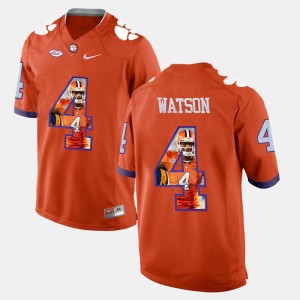 DeShaun Watson Clemson University #4 Pictorial Fashion Men's Jersey - Orange 512102-945