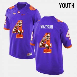 DeShaun Watson Tiger Town Youth Pictorial Fashion #4 Jersey - Purple 107955-673