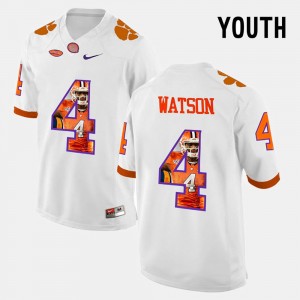 DeShaun Watson Tiger Town Pictorial Fashion #4 Youth Jersey - White 162094-904
