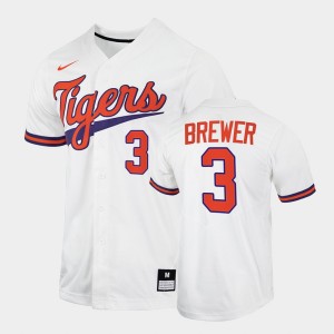 Dylan Brewer Tigers #3 2022 Men's College Baseball Jersey - White 704392-641
