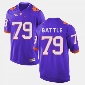 Isaiah Battle Tigers College Football Men #79 Jersey - Purple 301901-869