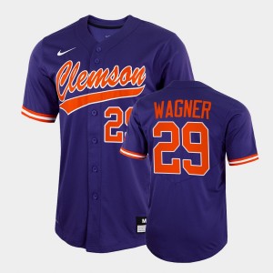 Max Wagner Tiger Town 2022 Full-Button College Baseball Mens #29 Jersey - Purple 468986-884