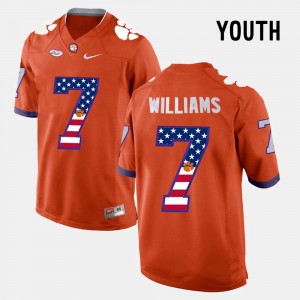 Mike Williams CLEM Youth US Flag Fashion #7 Jersey - Orange 373653-138