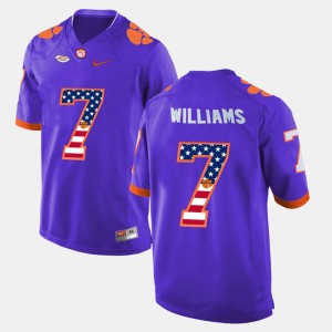 Mike Williams CLEM Men's US Flag Fashion #7 Jersey - Purple 416334-817