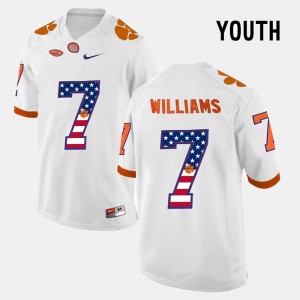Mike Williams Clemson Tigers US Flag Fashion #7 Youth Jersey - White 486853-713