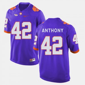 Stephone Anthony Tiger Town #42 Men's College Football Jersey - Purple 569468-124
