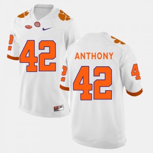 Stephone Anthony Tigers College Football #42 Mens Jersey - White 305642-158