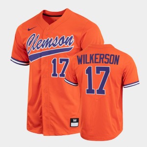 Stevie Wilkerson Clemson Men's Full-Button #17 College Baseball Jersey - Orange 487692-703