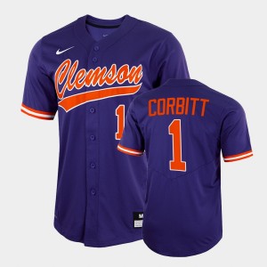 Tyler Corbitt CU 2022 Full-Button #1 College Baseball Men's Jersey - Purple 214392-871