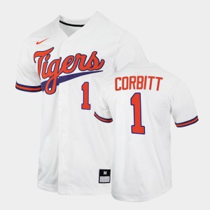 Tyler Corbitt Clemson University 2022 #1 Men's College Baseball Jersey - White 512417-569