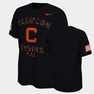 Clemson Tigers College Football America Flag Veterans Day 2021 Men's T-Shirt - Black 295167-987