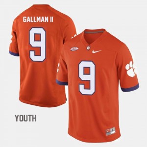 Wayne Gallman II Clemson College Football #9 Youth Jersey - Orange 466124-441