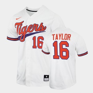 Will Taylor CLEM Mens College Baseball 2022 #16 Jersey - White 188472-328