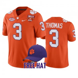 Xavier Thomas Tigers College Football #3 Men's 2021 Cheez-It Bowl CFP Jersey - Orange 982267-425