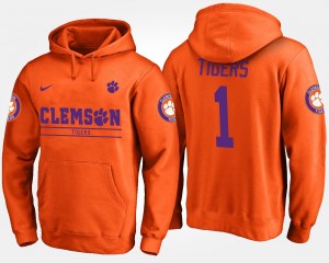 Clemson Tigers Name and Number No.1 Men's #1 Hoodie - Orange 859186-778