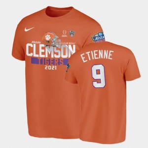 Travis Etienne Clemson University Men's #9 2021 Sugar Bowl T-Shirt - Orange 340750-749