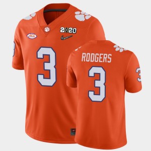 Amari Rodgers Tigers College Football #3 Men's 2020 Playoff Game Jersey - Orange 493753-348