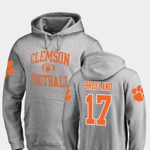Bashaud Breeland Clemson #17 College Football Mens Neutral Zone Hoodie - Ash 785766-453