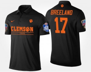 Bashaud Breeland Clemson University #17 Atlantic Coast Conference Sugar Bowl Name and Number Mens Bowl Game Polo - Black 156717-773