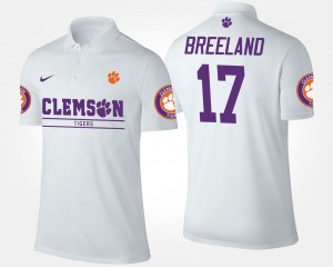 Bashaud Breeland Clemson #17 Name and Number Mens Polo - White 684120-827