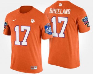 Bashaud Breeland Clemson Atlantic Coast Conference Sugar Bowl Mens #17 Bowl Game T-Shirt - Orange 440906-163