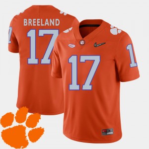 Bashaud Breeland CU #17 Men's College Football 2018 ACC Jersey - Orange 979382-124