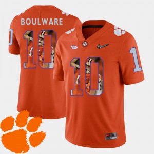 Ben Boulware Clemson University #10 Football Men's Pictorial Fashion Jersey - Orange 219706-592
