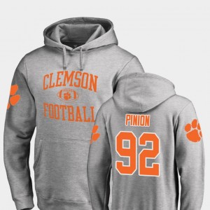 Bradley Pinion CLEM Men's College Football Neutral Zone #92 Hoodie - Ash 169971-400
