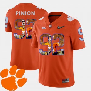 Bradley Pinion Clemson Football #92 Pictorial Fashion Mens Jersey - Orange 775751-902