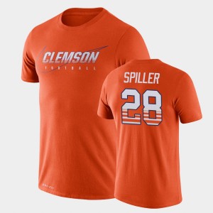 C.J. Spiller Tigers Facility Performance #28 Men's T-Shirt - Orange 184689-944