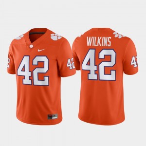 Christian Wilkins CLEM Football #42 Game Men's Jersey - Orange 557646-820