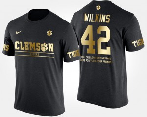 Christian Wilkins CLEM Men's Gold Limited #42 Short Sleeve With Message T-Shirt - Black 768330-907