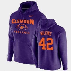 Christian Wilkins Tigers #42 Football Pullover Men Oopty Oop Hoodie - Purple 936095-149