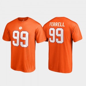 Clelin Ferrell Clemson University College Legends #99 Name & Number Men's T-Shirt - Orange 274164-759