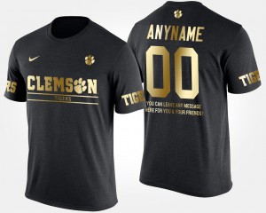 Custom Tigers #00 Men's Gold Limited Short Sleeve With Message T-Shirt - Black 903293-231