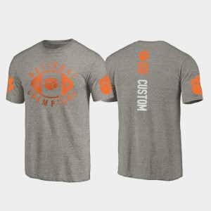 Custom Clemson University #00 College Football Playoff 2018 National Champions Men's T-Shirt - Gray 110400-959