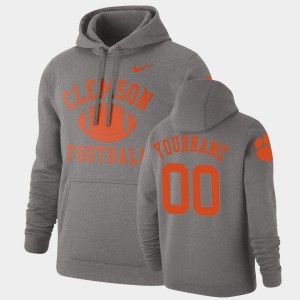 Custom Tiger Town Pullover #00 Retro Football Men Hoodie - Heathered Gray 354801-423