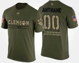 Custom Clemson Tigers Military Short Sleeve With Message #00 Mens T-Shirt - Camo 684540-109