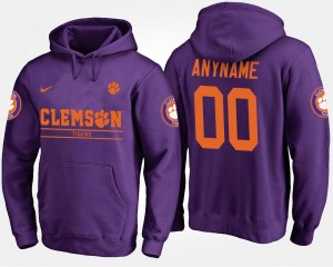 Custom Tiger Town Name and Number #00 Men's Hoodie - Purple 376709-267