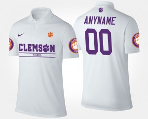 Custom Tiger Town #00 Men's Name and Number Polo - White 577789-790