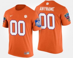 Custom Tigers Men's #00 Atlantic Coast Conference Sugar Bowl Name and Number T-shirt Bowl Game T-Shirt - Orange 937611-134