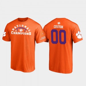 Custom Tigers 2018 National Champions #00 Pylon College Football Playoff Mens T-Shirt - Orange 609610-823