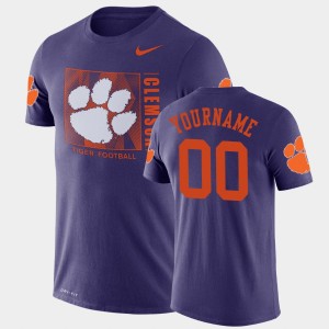 Custom Clemson Tigers Performance Team Issue #00 Men T-Shirt - Purple 108774-654
