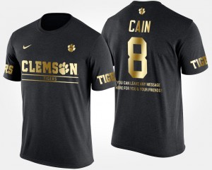 Deon Cain Tiger Town #8 Mens Gold Limited Short Sleeve With Message T-Shirt - Black 857441-916