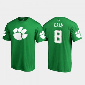 Deon Cain Clemson #8 Mens White Logo St. Patrick's Day T-Shirt - Kelly Green 353284-288