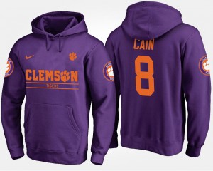 Deon Cain CLEM #8 Men's Name and Number Hoodie - Purple 411129-600