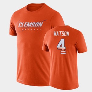 Deshaun Watson CLEM #4 Men's Facility Performance T-Shirt - Orange 676580-781