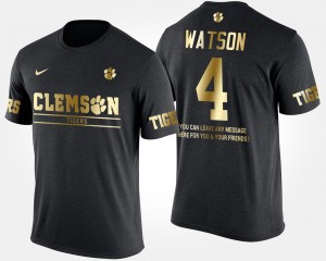 Deshaun Watson Tigers Mens #4 Short Sleeve With Message Gold Limited T-Shirt - Black 232043-105