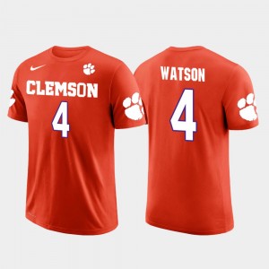 Deshaun Watson Tigers Men Football Future Stars #4 T-Shirt - Orange 991895-962