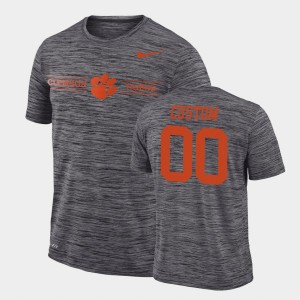 Custom Clemson Tigers Men Sideline Legend Performance #00 GFX Velocity T-Shirt - Gray 959812-493